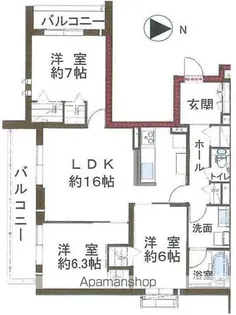シャーメゾン晴明通【2階】の間取り