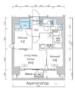 デュオフラッツ浅草蔵前【4階】の間取り