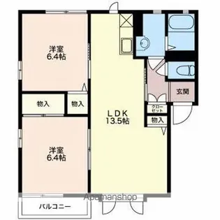 ヴィルヌーブ 清水AB棟【2階】の間取り