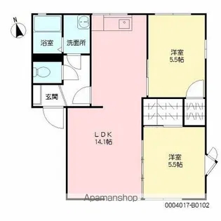 グレイス森【B102号室】の間取り