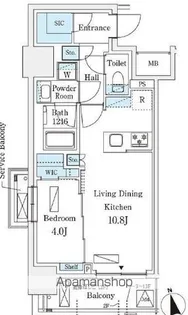 シーズンフラッツ浅草六丁目【12階】の間取り