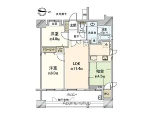 セレッソコート江坂【907号室】の間取り
