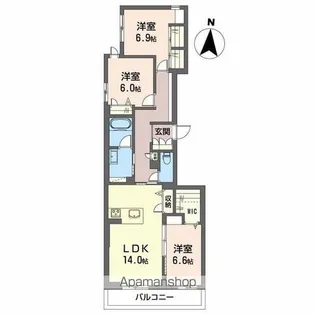 フジスター浜松【3階】の間取り