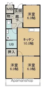 サンハイツ川津【102号室】の間取り