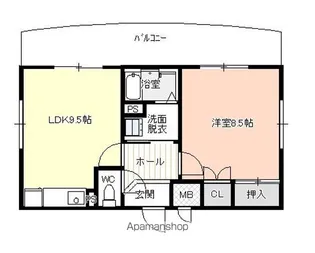 シェルコート高畑【6階】の間取り