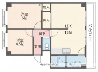 グランドハイツ船尾【205号室】の間取り