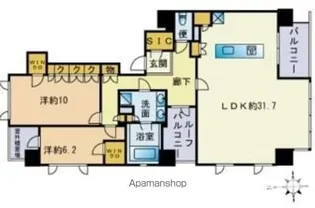 ザ・ライオンズ大濠公園【13階】の間取り