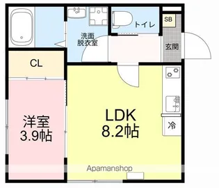 アプリーレ北仙台【1階】の間取り