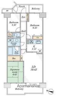 キャッスル蘇我【508号室】の間取り