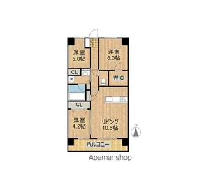 ブランシエラ宮崎【9階】の間取り