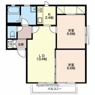 ヒルトップ東山【B202号室】の間取り