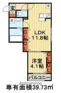 フェリオ西千葉【102号室】の間取り