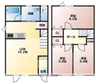 西18南29メゾネット(仮)【101号室】の間取り