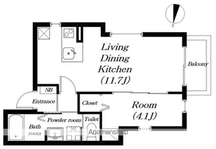 グリーンティエラ三井寺【201号室】の間取り