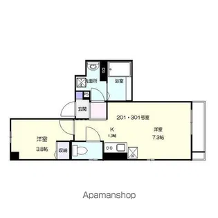 ラシーネルーチェ【1階】の間取り