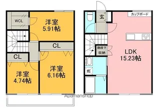 GRAN X NANGOKU 南棟【202号室】の間取り