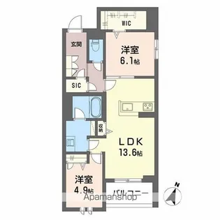 WAVE 伏見【3階】の間取り