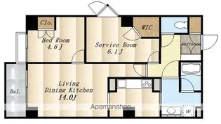 クレッセント三鷹【11階】の間取り