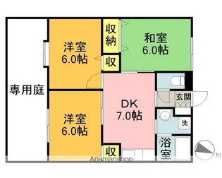 ハニーエクセルB棟【103号室】の間取り