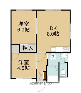 ハイツ村川【1階】の間取り