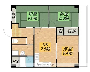 GreenResidence長浜【501号室】の間取り