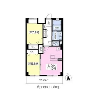 グレースヒルズⅡ【403号室号室】の間取り