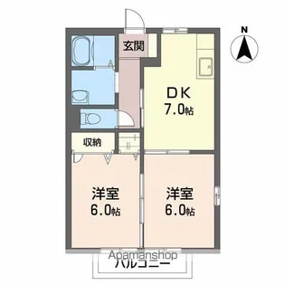 ピースフル【2階】の間取り