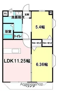 クイーンズヒル【1階】の間取り