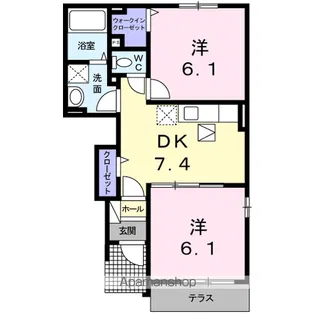 ワイアンドエス B【1階】の間取り