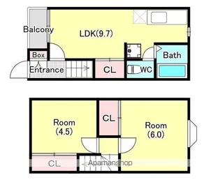 テラスラフォーレW1・2【2101号室】の間取り