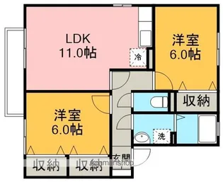 ウールクロッシェB【1階】の間取り