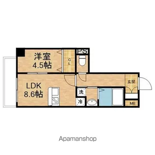 LUANA・AIR・RESIDENCE錦町【5階】の間取り