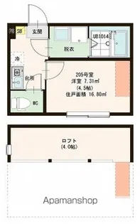 ハーモニーテラス上大岡【2階】の間取り