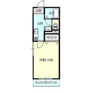 サンリヴィエラ【102号室】の間取り