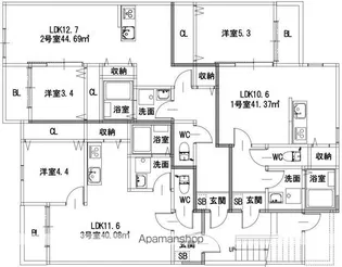 AYA RIVA 筑紫野4th【3階】の間取り
