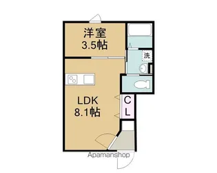 CASA PACIFICA 喜田村【1階】の間取り