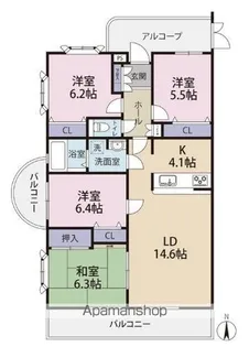 アーバンライフ楊子【4階】の間取り