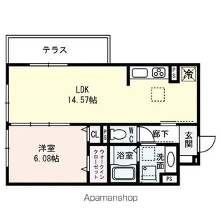 LA VILLA五個荘A棟【205号室】の間取り