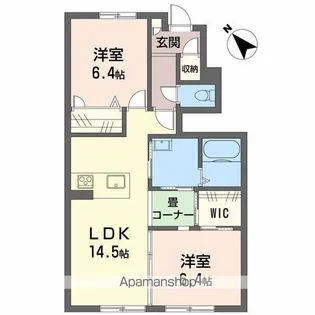 ラ・スリーズガーデン E棟【1階】の間取り