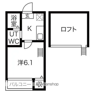 コンフォート生駒【103号室】の間取り