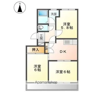 滋賀県野洲市永原【アパート】の間取り