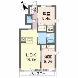 レーヴ・エスピアC【1階】の間取り