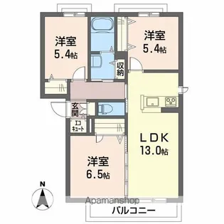 グリーンコート上市B棟【3階】の間取り