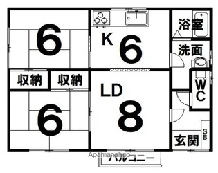 丸キハウス【2階号室】の間取り