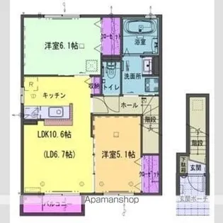 コルトーナH棟【2階】の間取り