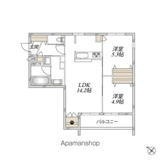 パーク ソレイユ【303号室】の間取り
