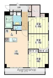フェンテ ヴァレー【4階】の間取り