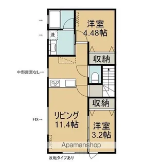 ブリッジフィールド【202号室】の間取り