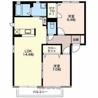 MASTTOWN三本柳Ⅲ【1階】の間取り