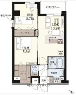 ギャラクシー南福岡駅前【10階】の間取り